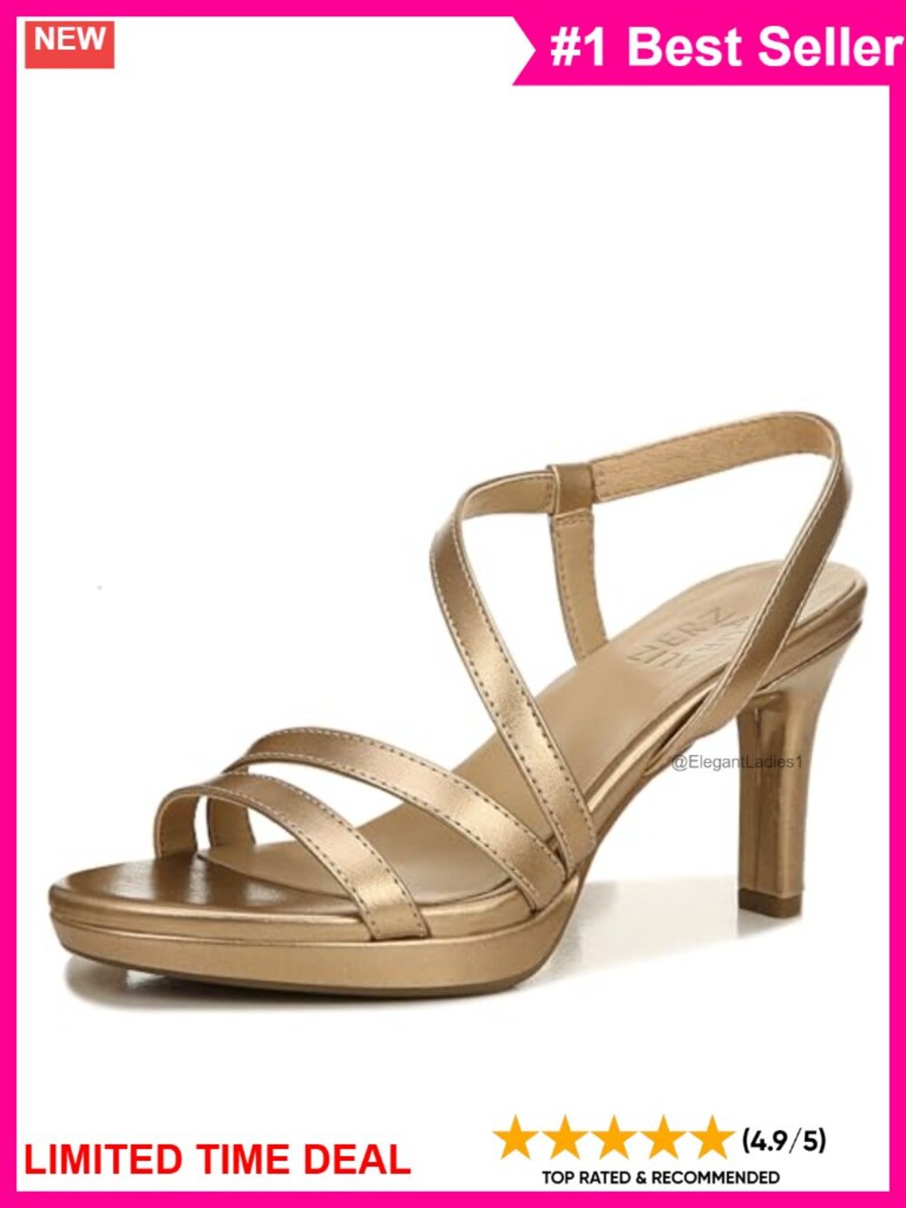 Women's Strappy Heeled Platform Sandal Slingback Open Toe Dress Shoe